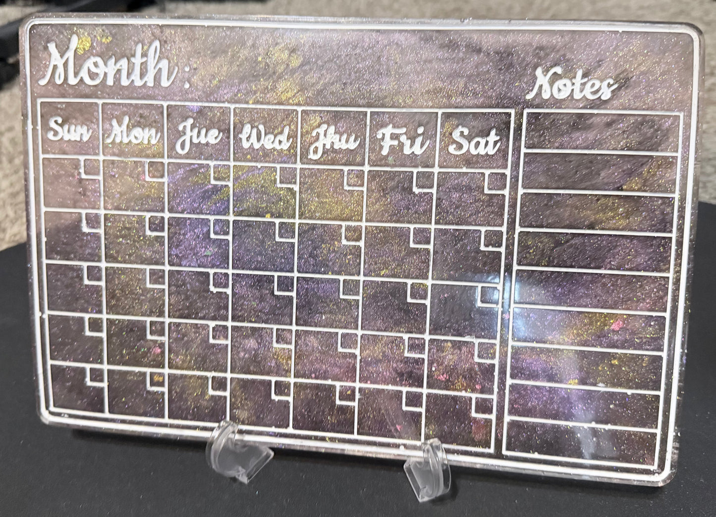 Resin Dry Erase calendar