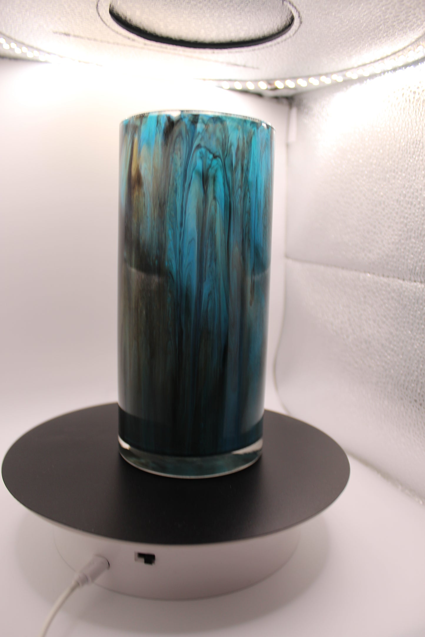 Teal medium vase