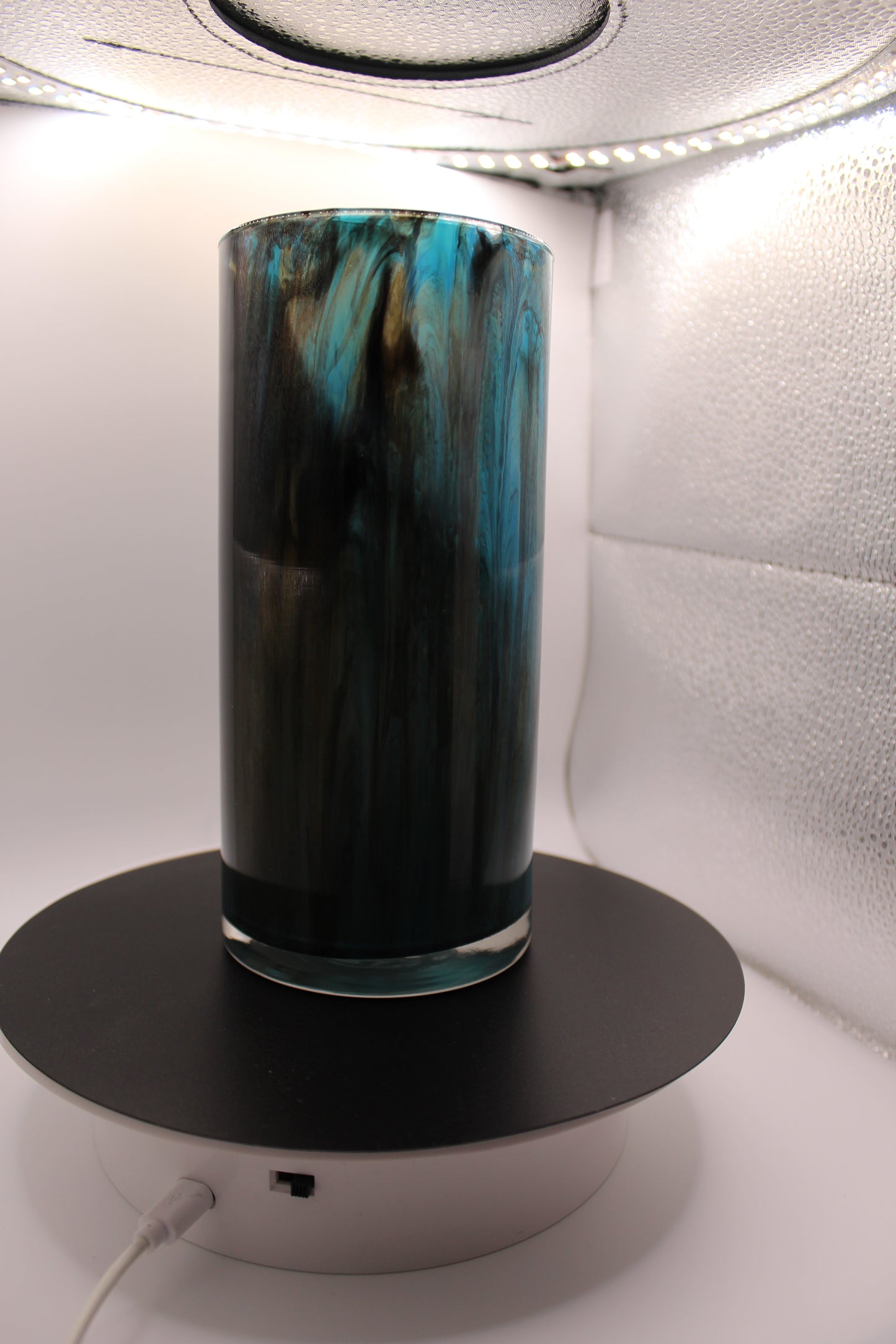 Teal medium vase