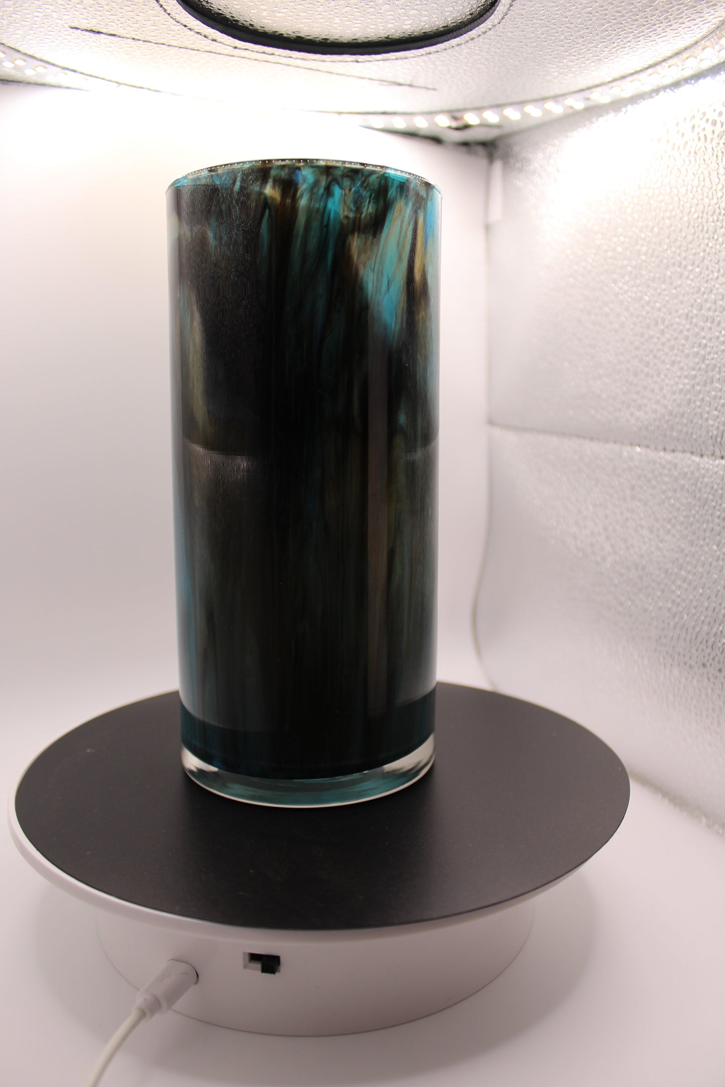 Teal medium vase