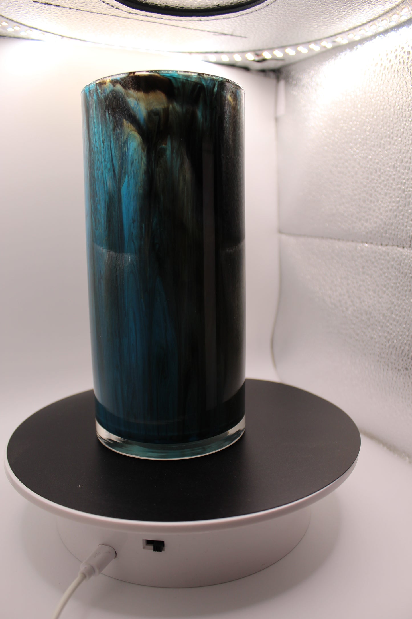 Teal medium vase