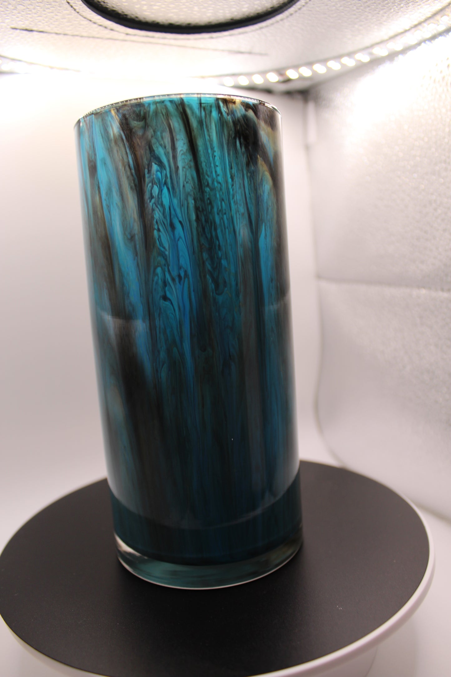 Teal medium vase