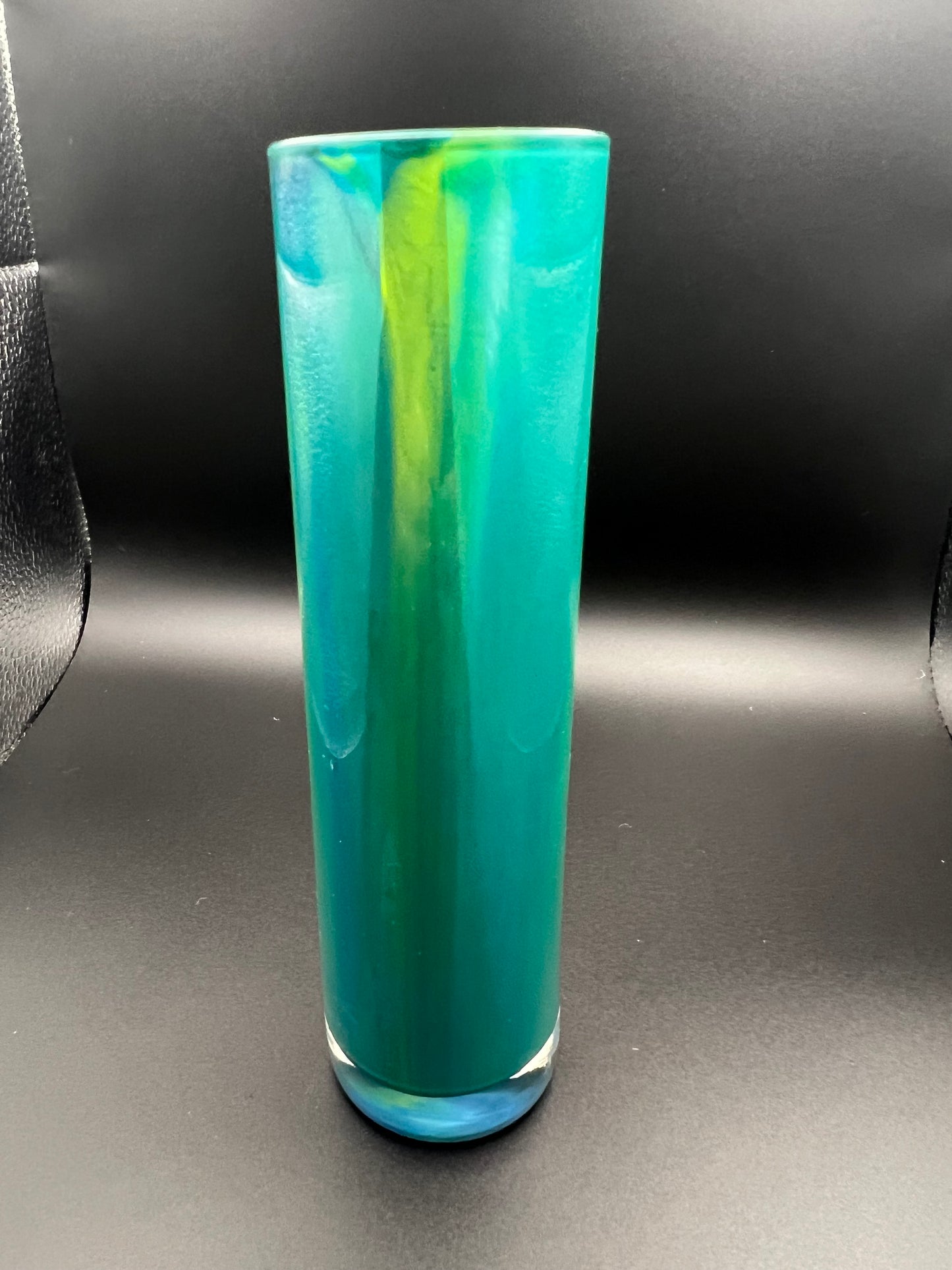 Painted Glass vase- straight line