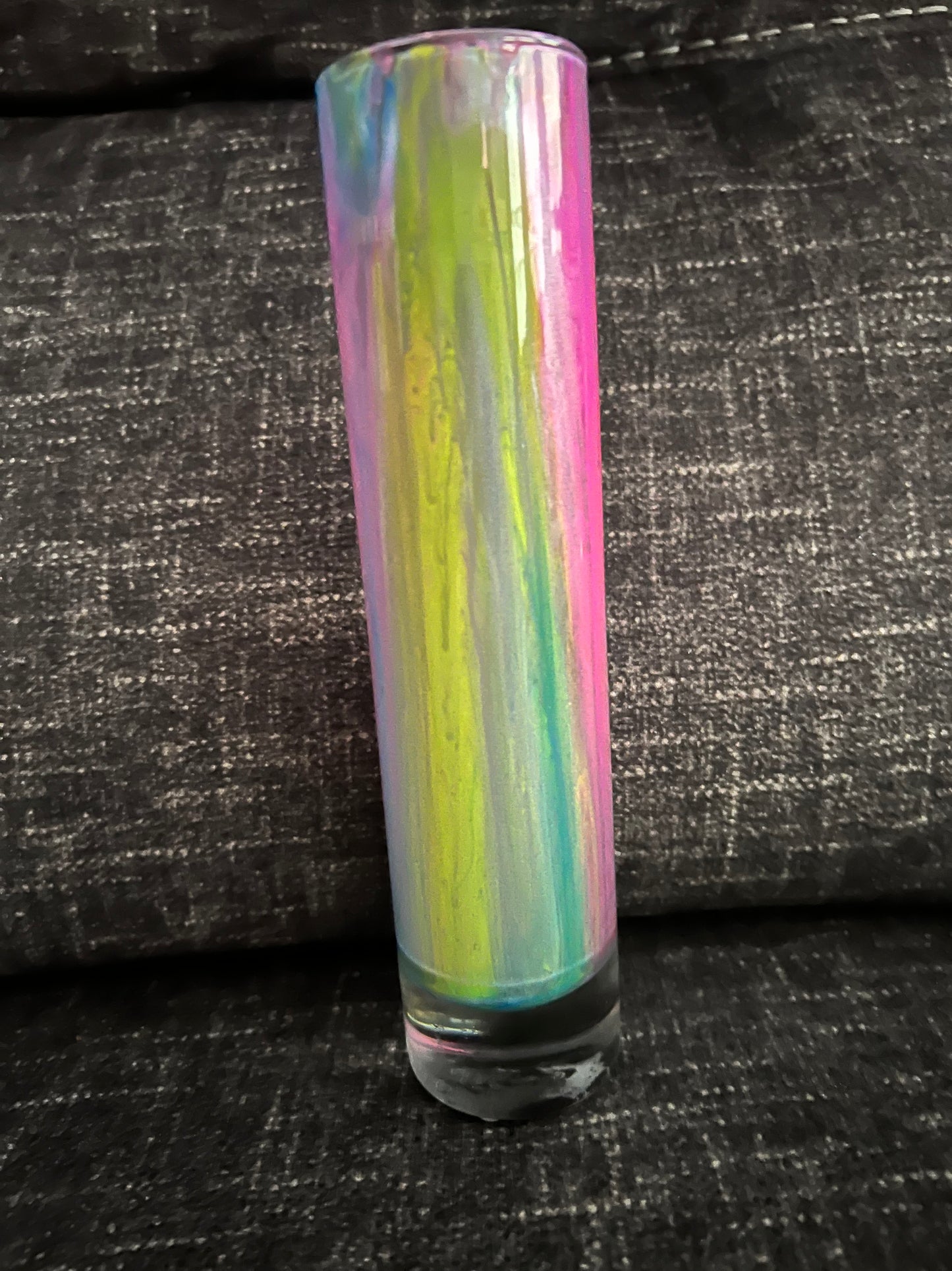 Painted Glass vase- straight line