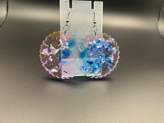 Pink and Blue Earrings