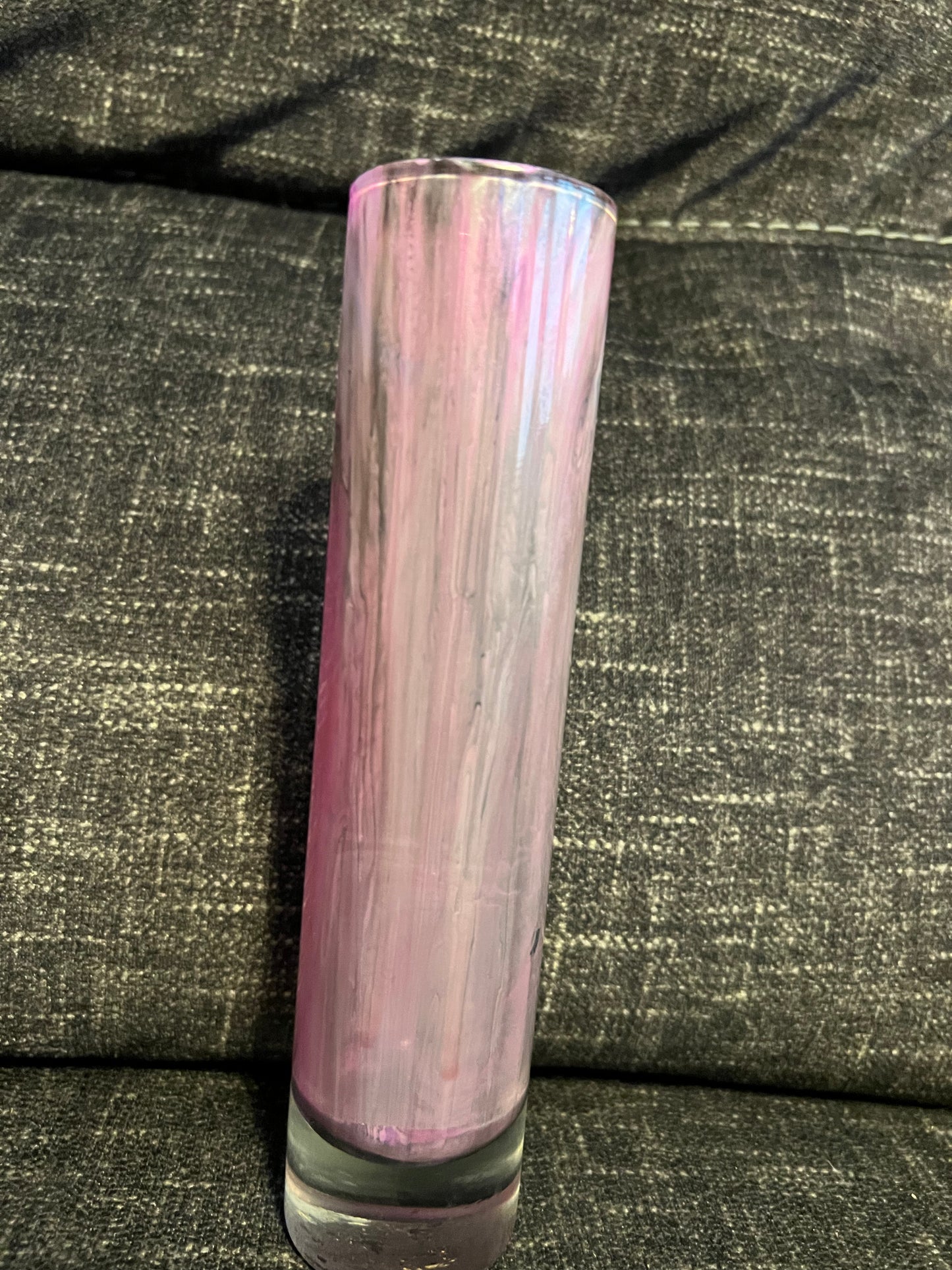 Painted Glass vase- straight line