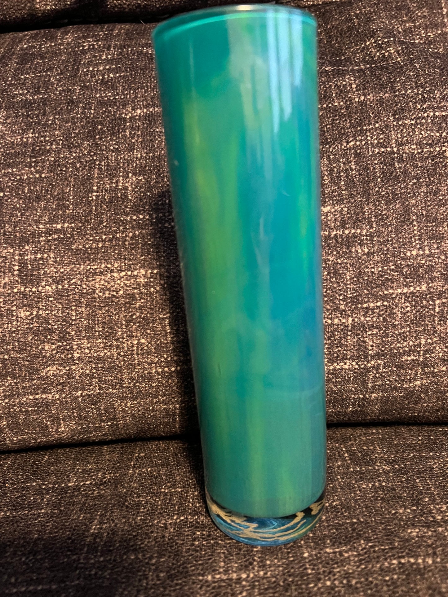 Painted Glass vase- straight line