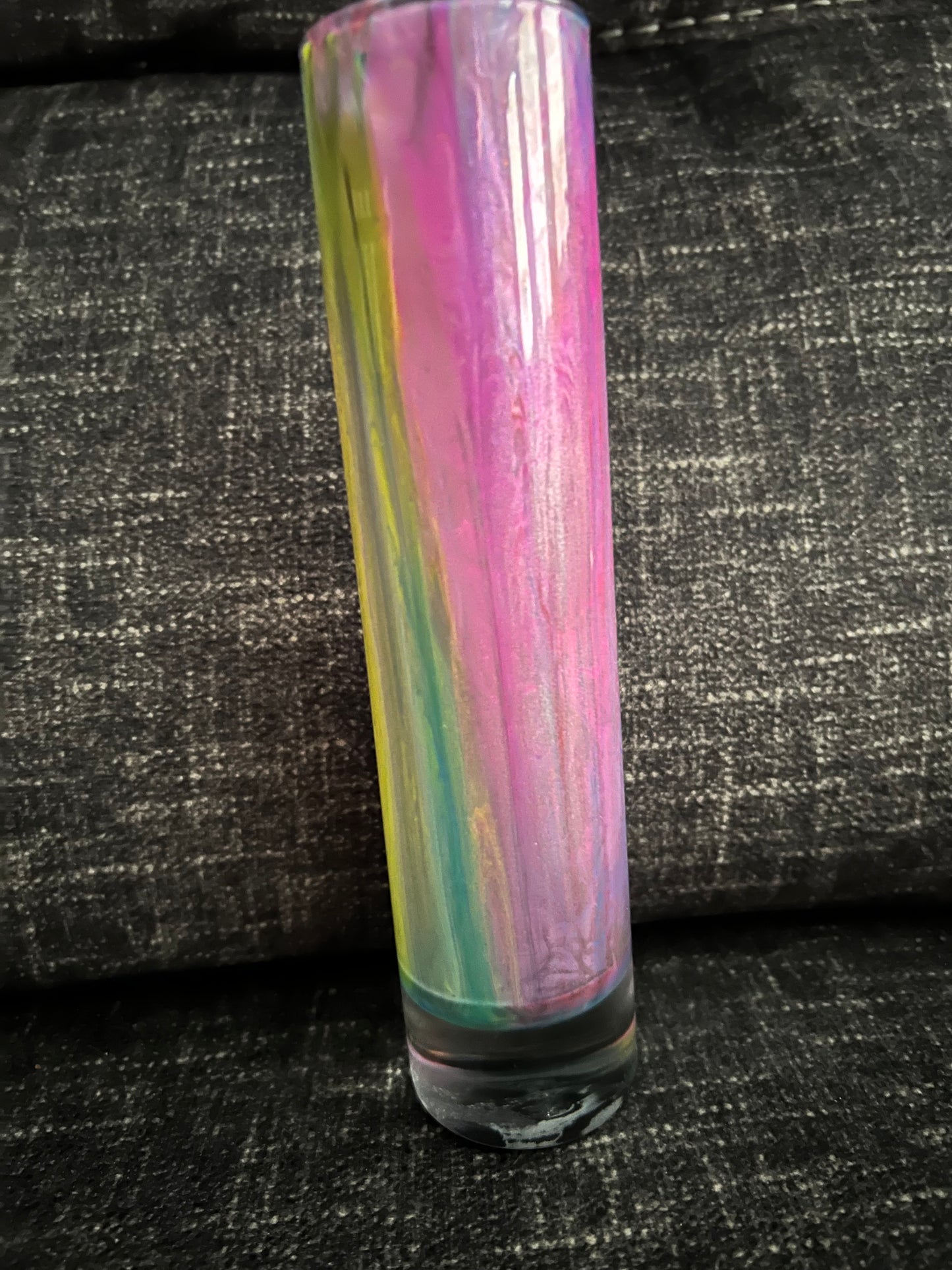 Painted Glass vase- straight line