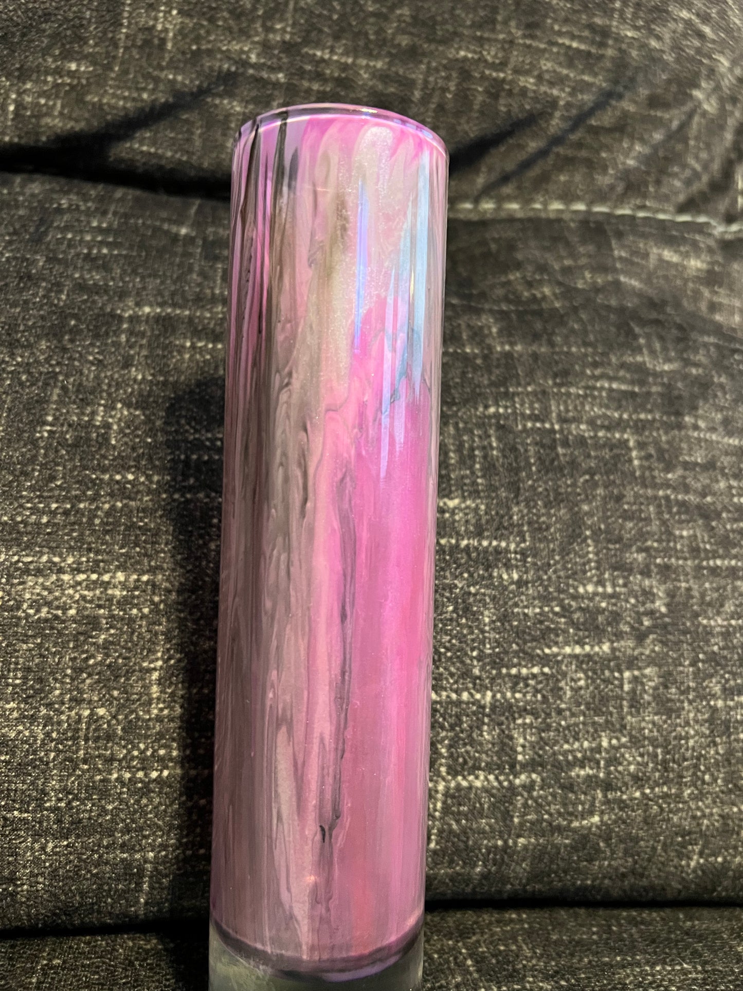 Painted Glass vase- straight line