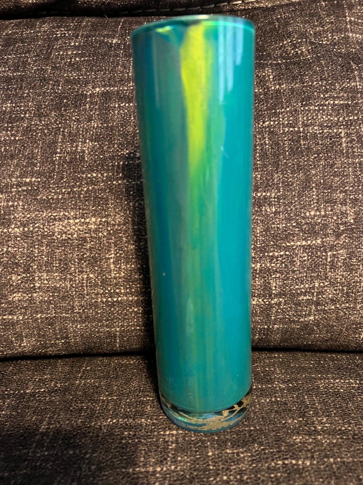 Painted Glass vase- straight line