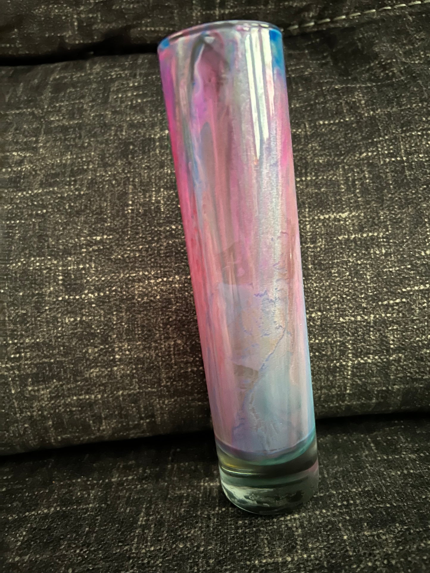 Painted Glass vase- straight line